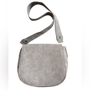 BUENO Gray Antique Pebble Wash Boho Satchel Shoulder Crossbody Bag